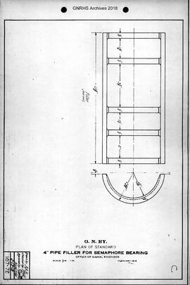 Great Northern Railway Standard Signal Plans; Pipe Filler, for 4 Inch Pipe Semaphore Bearing, 1918