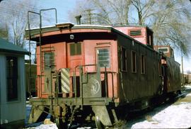 Great Northern Railway Caboose X-260  at Wenatchee, Washington in 1971.