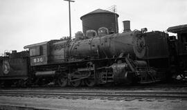 Great Northern Steam Locomotive 836 at Superior, Wisconsin in 1956.