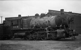 Great Northern Steam Locomotive 846 at Superior, Wisconsin in 1956.