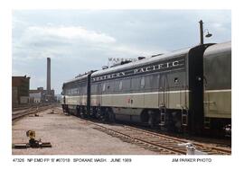 Northern Pacific Diesel Locomotive Number 6701B, Spokane, Washington, 1969