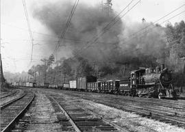 Pacific Coast Railroad freight train at Black River Junction, Washington in 1946.