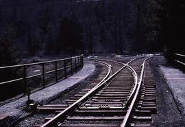 Northern Pacific wye track switch at Easton, Washington, in 1987.