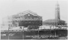 Railroad stations at Seattle, Washington, circa 1911.