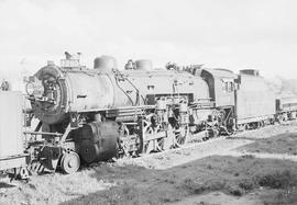 Northern Pacific steam locomotive 1705 at Auburn, Washington, in 1953.