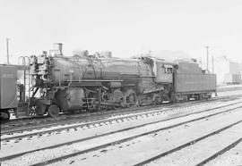 Northern Pacific steam locomotive 1842 at Helena, Montana, in 1953.