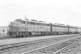 Burlington Northern diesel locomotive 9700 at Tacoma, Washington in 1971.