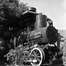 Oregon Portage Railway Steam Locomotive at Cascade Locks Historical Museum, Oregon in July, 1967.