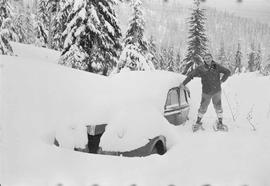 Snowshoer at Stampede, Washington, on in 1959.