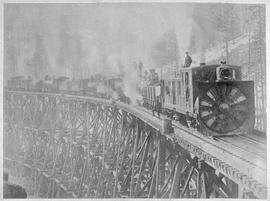 Northern Pacific snowplow at Stampede Pass, Washington Territory, circa 1887.