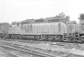 Burlington Northern diesel locomotive 2004 at Minneapolis, Minnesota in 1972.