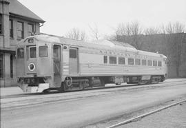 Northern Pacific rail diesel car number B-30 at Moscow, Idaho in 1955.