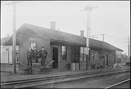 Northern Pacific station at Roy, Washington, circa 1915.