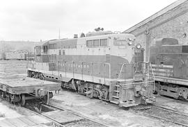 Burlington Northern diesel locomotive 1810 at Auburn, Washington in 1971.