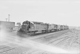 Southern Pacific diesel locomotive 8464 at Fort Worth, Texas in 1978.