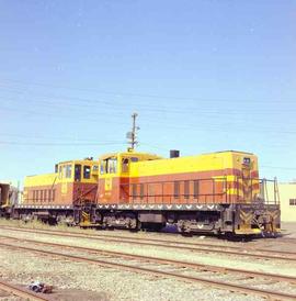 Modesto and Empire Traction Company Diesel Locomotives Number 606 and 604 at Modesto, California ...