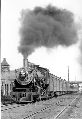 Northern Pacific steam locomotive 2198 at Seattle, Washington, circa 1940.