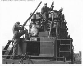 Great Northern Steam Locomotive 2056 at Interbay, Washington in 1947.