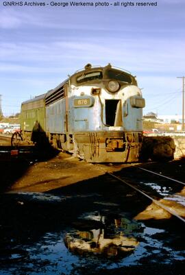 Burlington Northern Diesel Locomotive 458A at Interbay, Washington, 1973