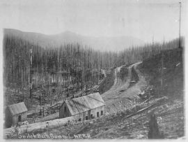 Northern Pacific mainline at Stampede Pass, Washington Territory, in 1887.