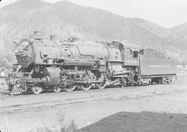 Northern Pacific steam locomotive 2238 at Paradise, Montana, circa 1954.