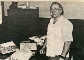 Burlington Northern Railroad dispatcher Don Vernor at Maple Valley, Washington in 1977.