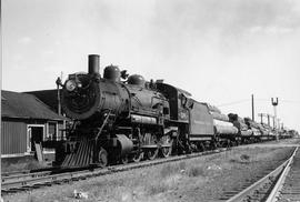 Northern Pacific steam locomotive in Auburn, Washington, circa 1935.