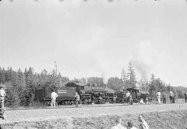 Rayonier Incorporated Steam Locomotive Number 38 at Railroad Camp, Washington in March, 1962.