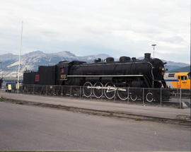 Canadian National Railway Company steam locomotive 6015 at Jasper, Alberta on August 09, 1989.