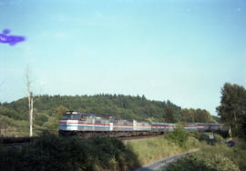 Amtrak diesel locomotive 243 at South Seattle, Washington in June 1974.