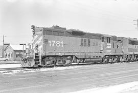 Burlington Northern diesel locomotive 1781 at Auburn, Washington in 1971.