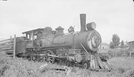 Nez Perce & Idaho Railroad steam locomotive 4 at Nezperce, Idaho, circa 1948.