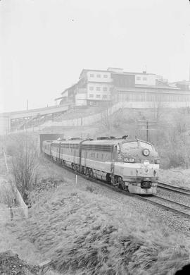 Northern Pacific passenger train number 408 at Tacoma, Washington, in 1963.