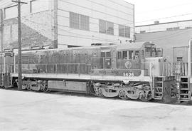 Burlington Northern diesel locomotive 5626 at Saint Paul, Minnesota in 1973.