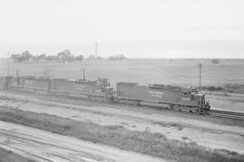 Southern Pacific Railroad diesel locomotive number 9238 at Roseville, California in 1976.