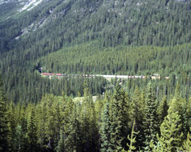 Canadian Pacific Railway tunnel at Kicking Horse Pass, British Columbia on July 17, 1990.