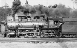 Northern Pacific steam locomotive 2109 at Argo, Washington, circa 1925.