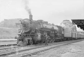 Northern Pacific steam locomotive 2604 at Tacoma, Washington, in 1943.