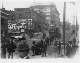 Seattle & Rainier Valley Railway cars in Seattle, Washington, 1900