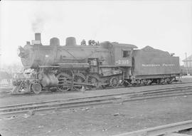 Northern Pacific steam locomotive 2315 at Staples, Minnesota, in 1950.