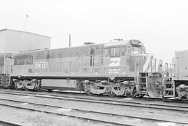 Burlington Northern diesel locomotive 5601 at Minneapolis, Minnesota in 1972.