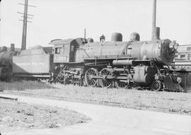 Northern Pacific steam locomotive 2208 at South Tacoma, Washington, circa 1947.