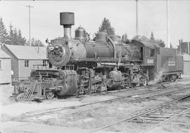 Rayonier, Incorporated steam locomotive 3100 at Railroad Camp, Washington, circa 1949.