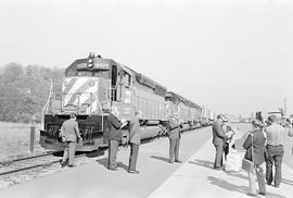 Burlington Northern diesel locomotive 6474 at South Seattle, Washington in 1971.