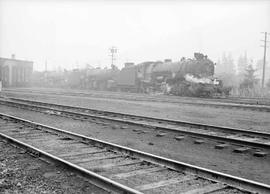 Northern Pacific steam locomotive 4016 at Easton, Washington, in 1944.