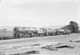 Northern Pacific steam locomotive 5106 at Livingston, Montana, in 1955.