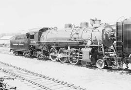 Northern Pacific steam locomotive 2261 at Livingston, Montana, in 1952.