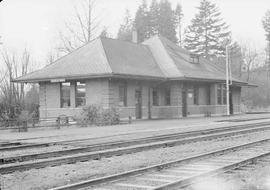 Northern Pacific station at Castle Rock, Washington, on December 5, 1943.