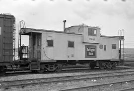 Chicago, Burlington & Quincy caboose 13657 at Auburn, Washington in 1970.