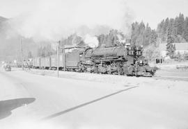 Northern Pacific steam locomotive 4025 at Mullan, Idaho, in 1952.